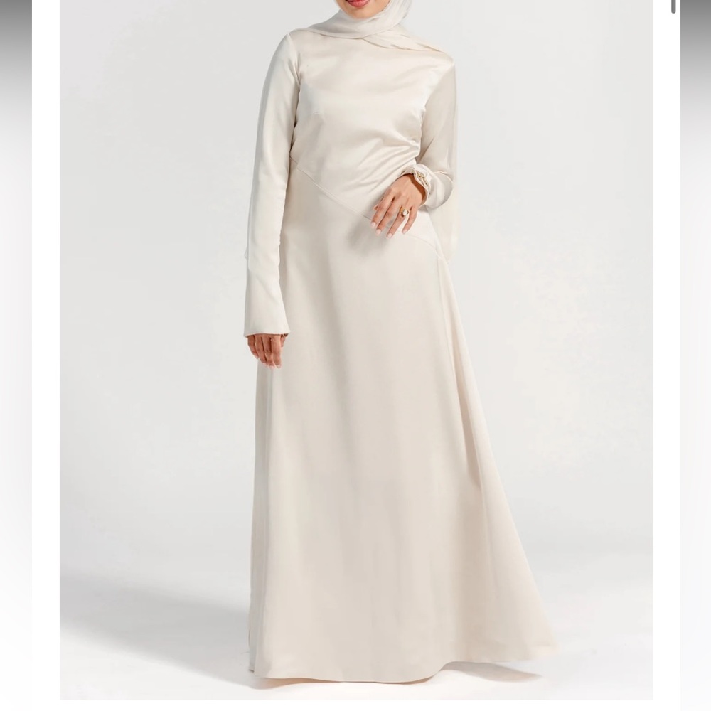 Summer Evening Cream Satin Slip Dress